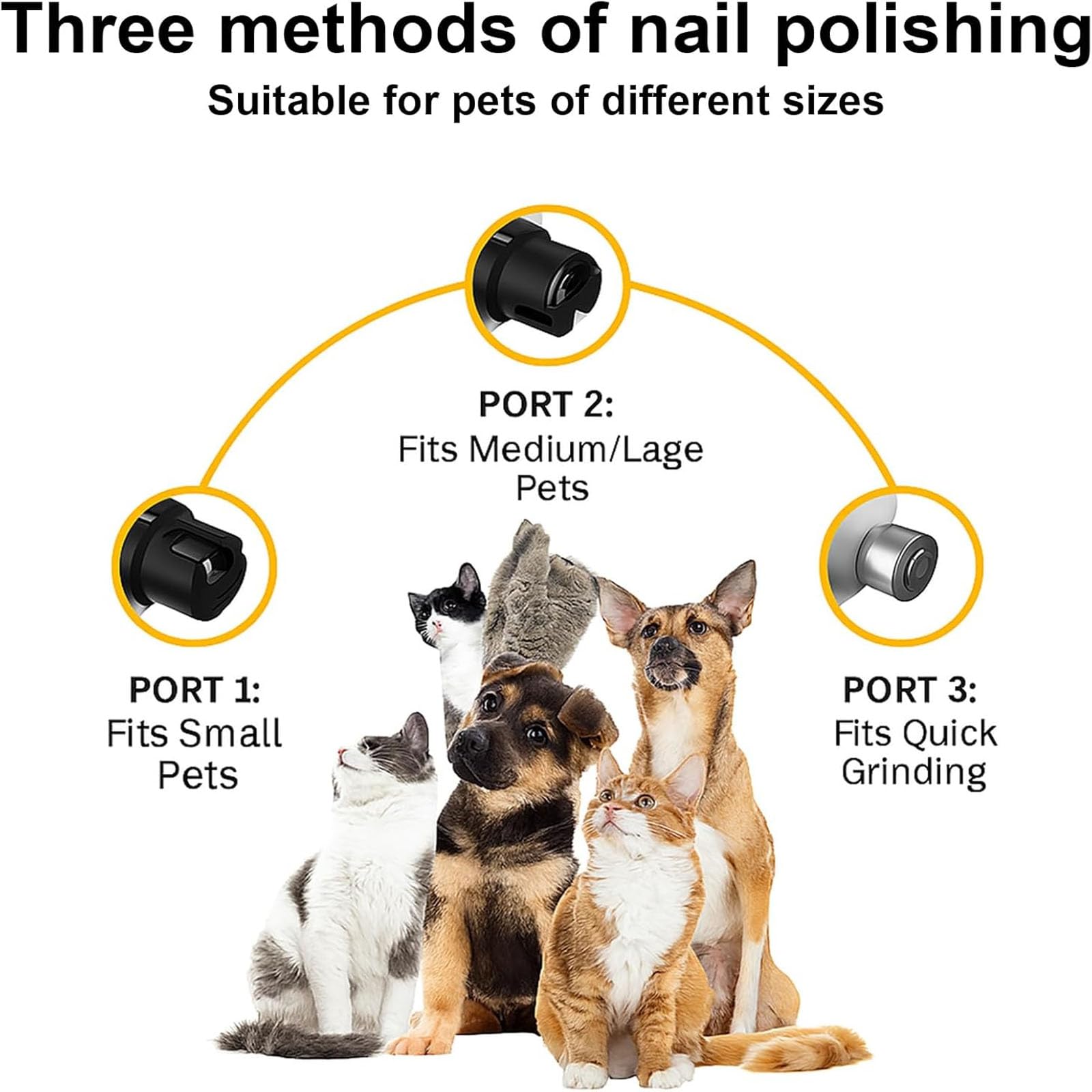 Silent Groom Pro Nail Grinder, 2025 New Nail Grinder for Dogs and Cats with LED Light & 3 Speeds, 2000mAh USB Rechargeable Dog Nail Trimmer for Thick Nails (1pc+2 Heads) - image 5