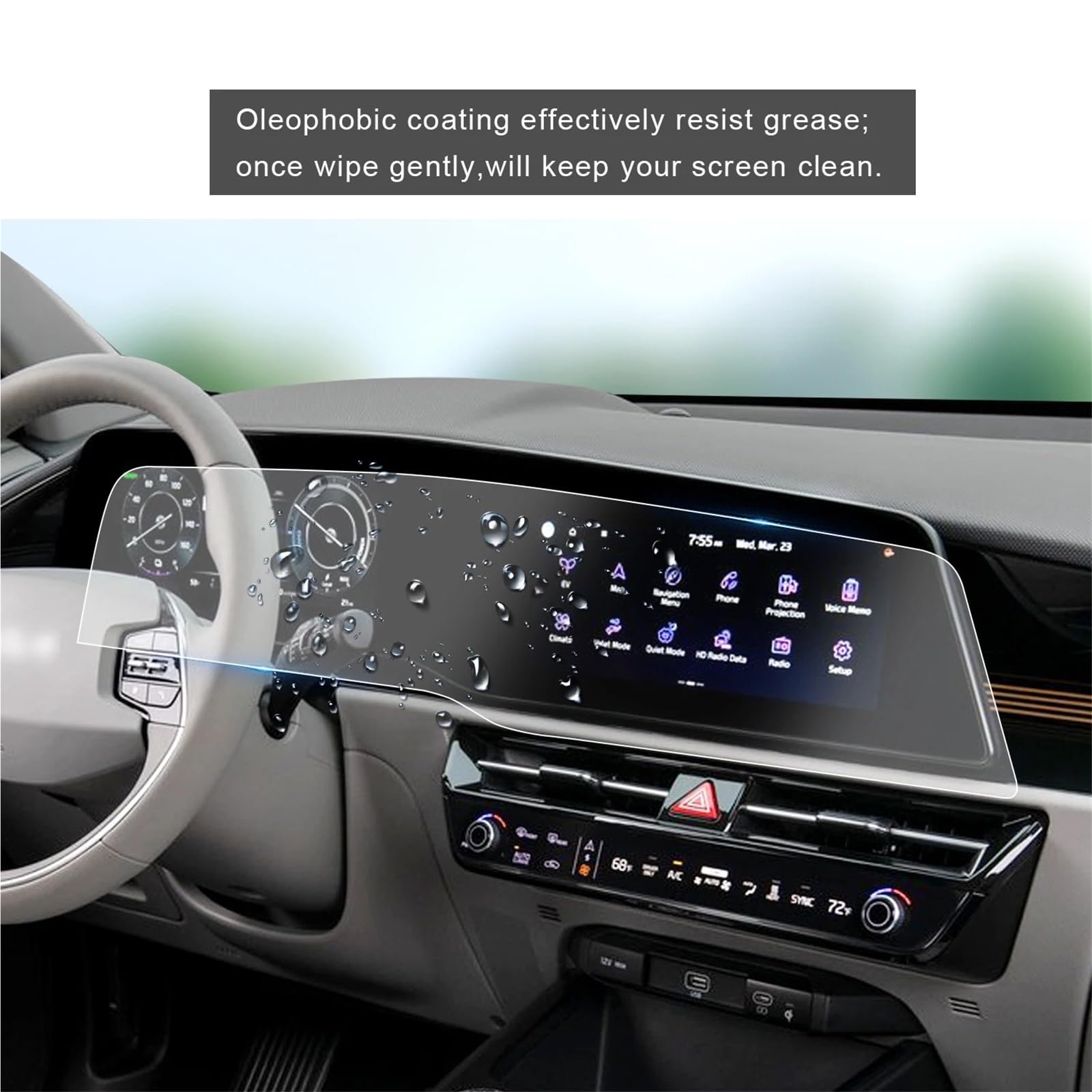 Ochraniacz ekranu do Kia Niro SG2 2023 LCD (kierownica po prawej stronie)