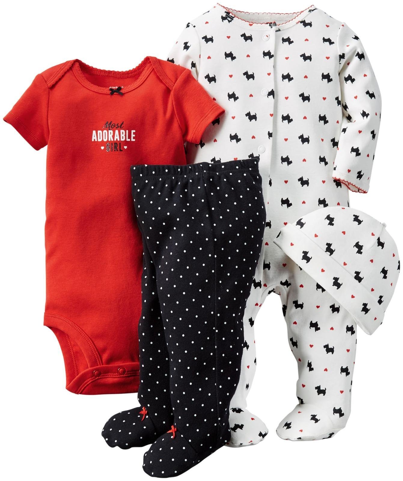 Carter's Conjunto de 4 piezas para bebé niña (bebé) – Scottie – Recién nacido