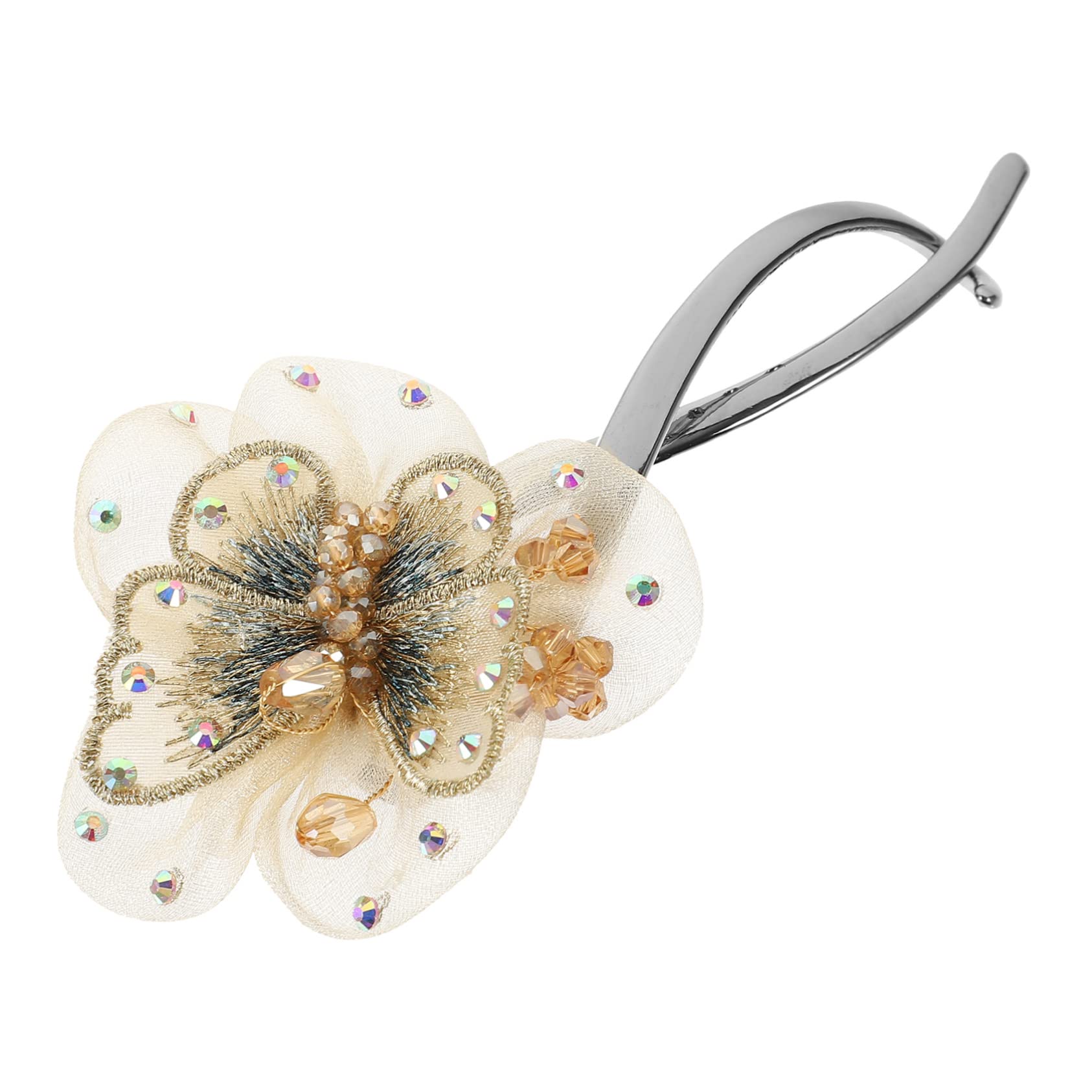 minkissy 4 fermagli per capelli per ragazze clip per capelli con strass clip per capelli per donne petali di fiori morsetti per capelli francesi fermagli per capelli coda di cavallo supporto per