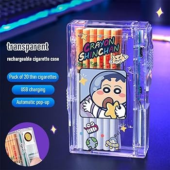Amazon.co.jp: ライター付き透明シガレットケース スリムタバコ