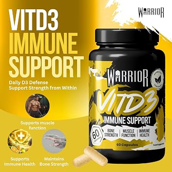 Warrior Vitamin D3 Tablets 4000 IU 60 Day High Strength Supplement