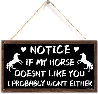 Funny Horse Gifts for Women Hanging Sign Horse Gifts for Girls Horse Accessories Cute Country Home Accessory Gift Sign for Horse Lovers 10" X 5" (US-G017)
