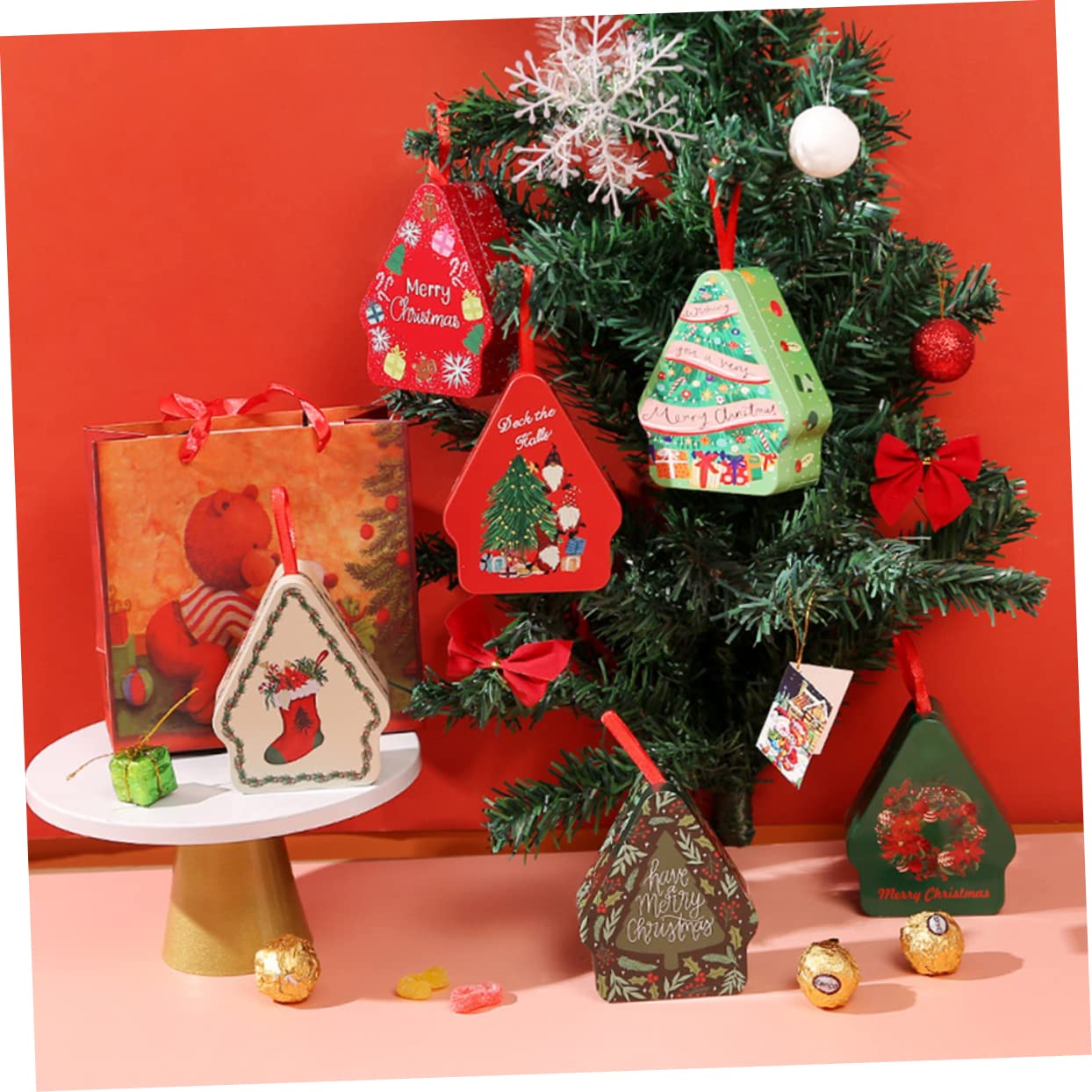 COLLBATH 20pezzi Scatole Natalizie Per Biscotti e Dolci Decorazioni Festive Per Regali Natale e Trattamenti Design e Versatile Per e Piccole