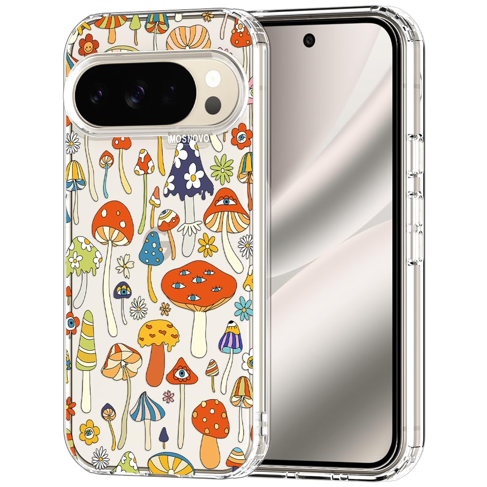MOSNOVO Case for Google Pixel 9 & Pixel 9 Pro, [Buffertech 6.6ft Military-Grade Drop Protection] [Anti Peel Off Tech] Clear TPU Bumper Phone Case Cover Design - Great Wave — view 81