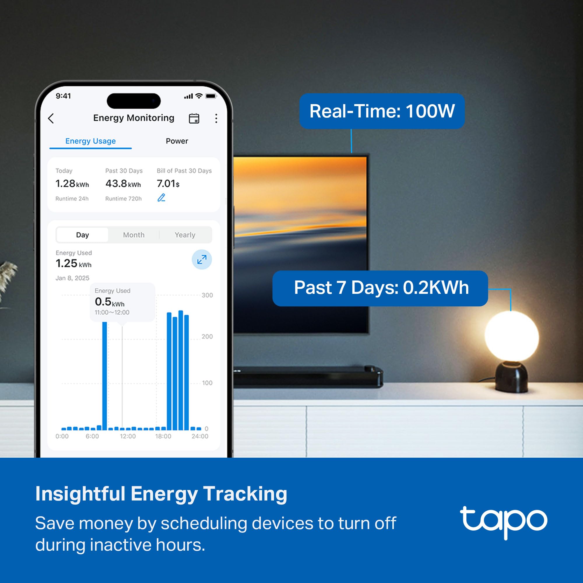 Tapo Smart Wi-Fi Power Strip- 6 Individually Controlled Smart Outlets and 3 USB Ports with Surge Protection, Matter, Works w/Alexa, Google Home, Siri, & Bixby, No Hub Needed, Tapo P316M
