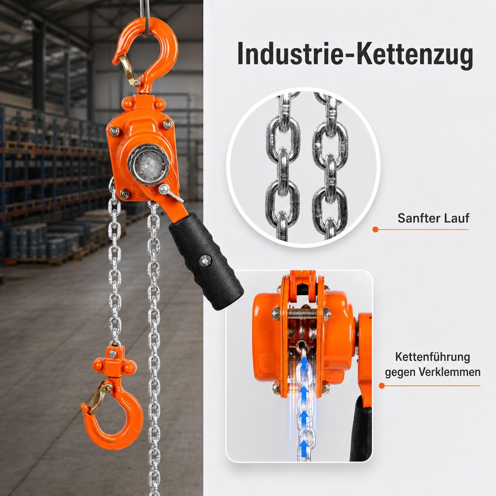 Mini Handhebelzug mit Kette für Garage Rampe Werkstatt und Warenhandhabung |