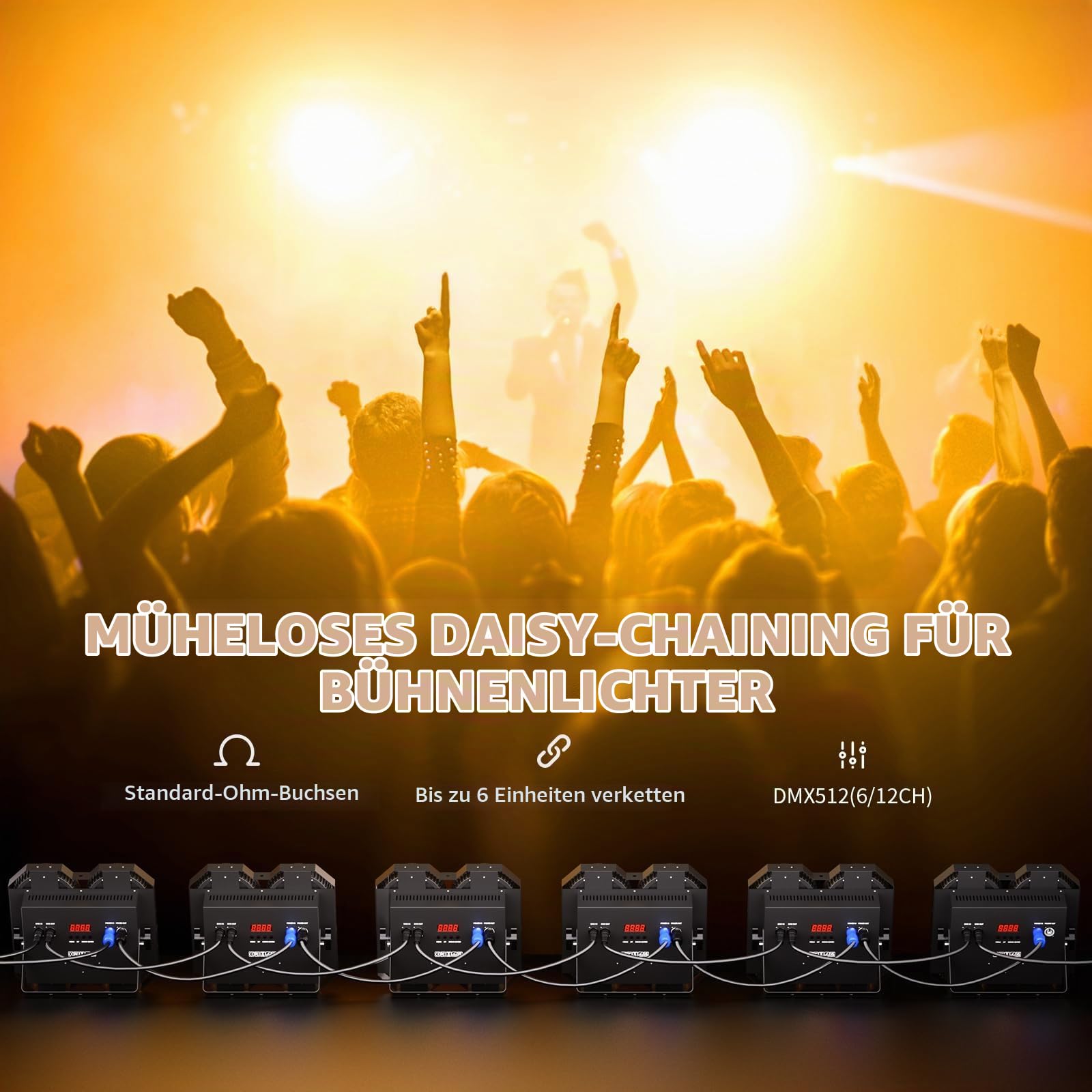 4x100W COB LED Par Licht 2 in 1 kalt Warmweiß Lichteffekte LED Par Strahler 3200-5600K Stroboskop 25+30 Lichteffekte Bühnenlicht für Bühne Kirche Club Party Lichttechnik