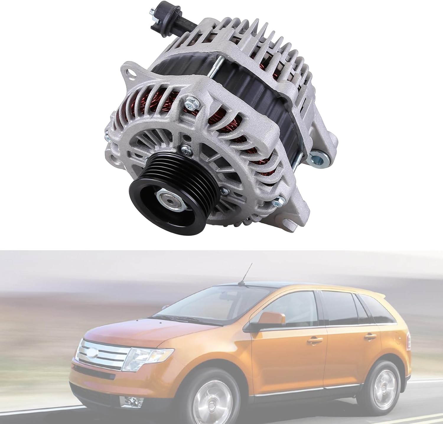 11273N Alternator Compatible for Ford Edge 07-14, Taurus 08-12, Fusion 10-12, for Lincoln MKS 2010, MKX 07-10, MKZ 07-12, for Mercury Sable 08-09,3.5L 3.7L, 150A 12V CW 6-Groove Pulley