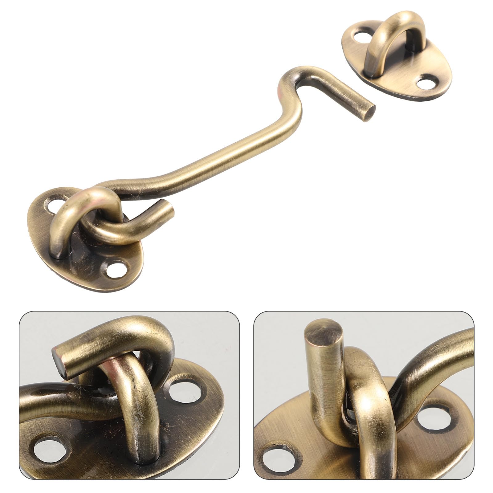 Generico Gancio per Finestra in Acciaio Inossidabile Resistente, Chiusura a Gancio Antivento per Porte e Finestre, Set da 1 Pezzo, Facile Installazione senza Attrezzi, Adatto per Uso
