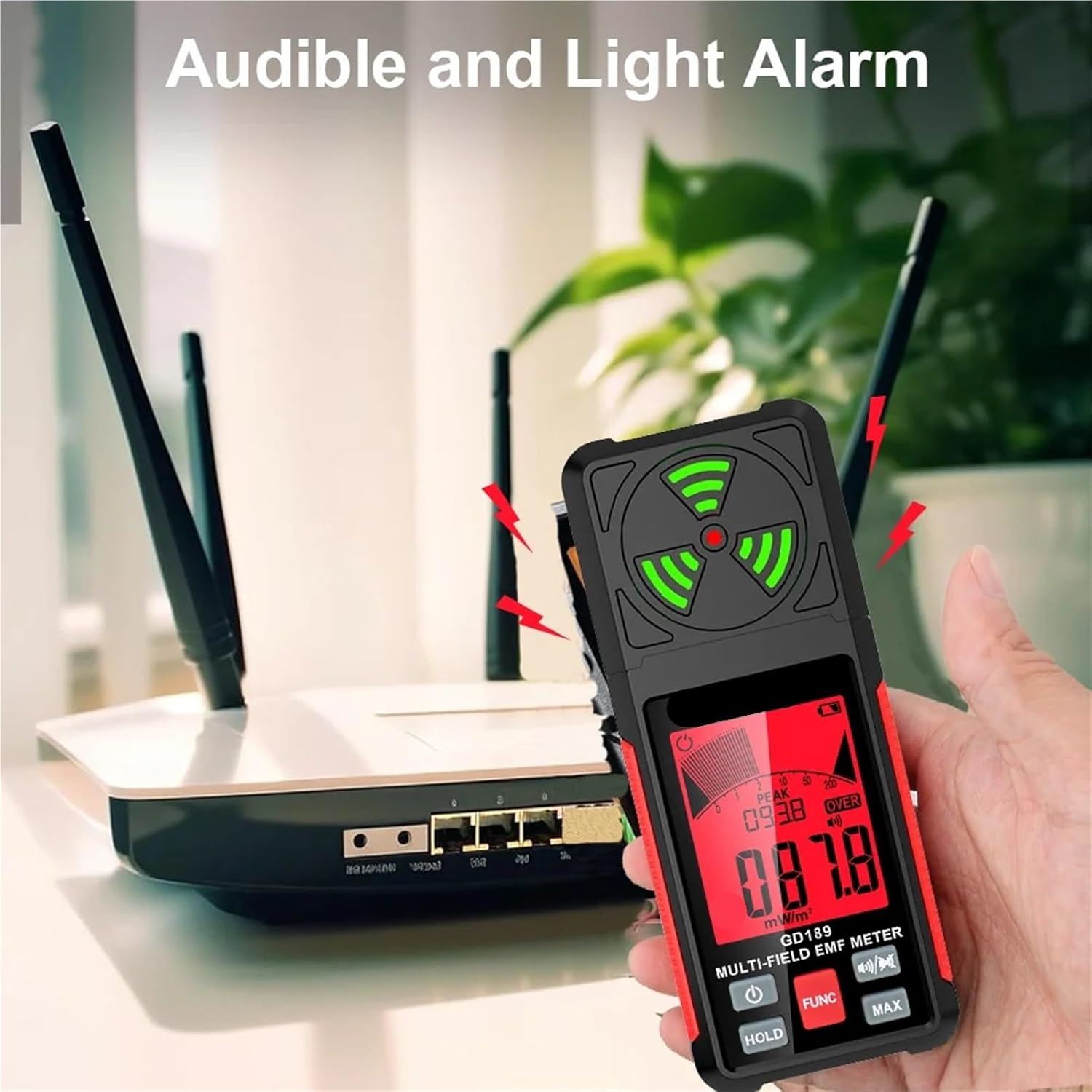 Digital Electrometer, Multi-Field EMF Meter Portable Electromagnetic Field Radiation Detector Radio High Frequency Microwave Tester