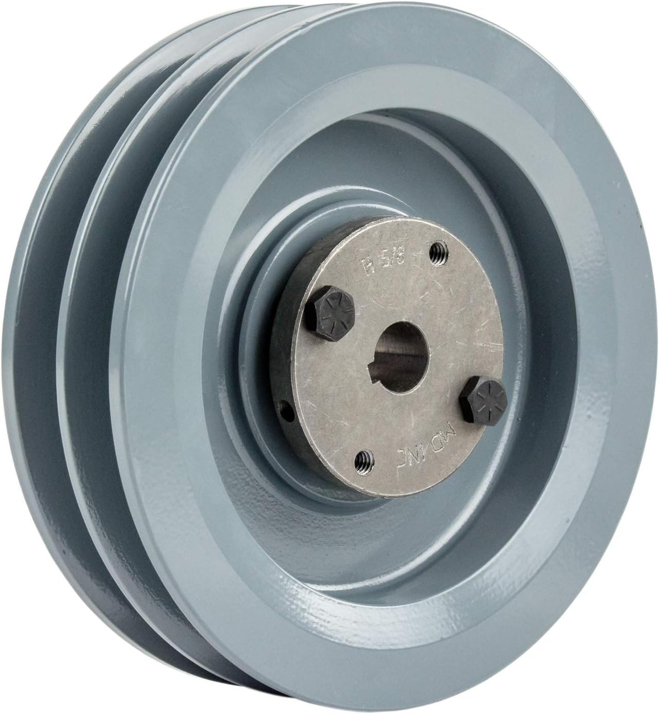Cast Iron 6.25" Dual Groove Pulley Belt B Section 5L with 5/8" Sheave Bushing 2BK65H