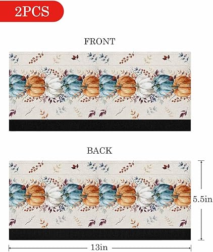 Miniatura 6 de Juego de 2 fundas de arpillera otoñal para manijas de puerta de refrigerador, para lavavajillas, microondas, horno, nevera, estufa,