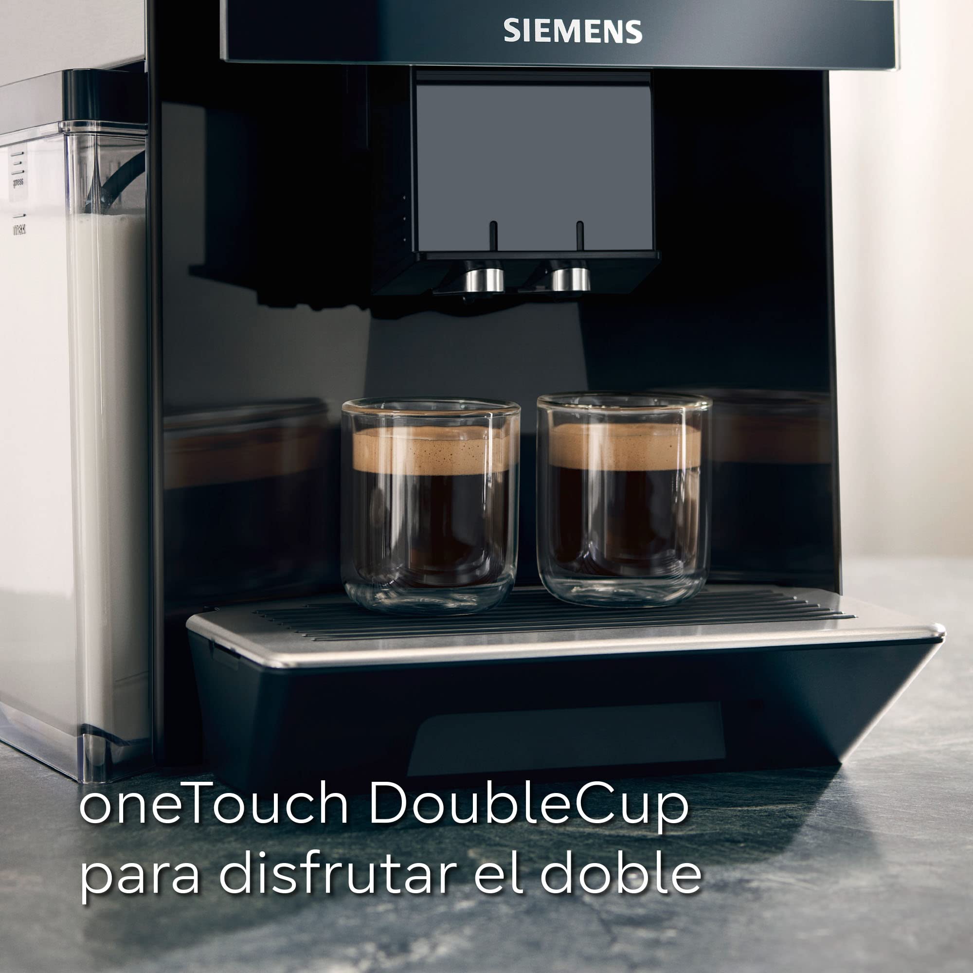 SIEMENS - Cafetera superautomática, EQ900, Modo Barista, 2 molinillos cerámicos, Display Touch&Slide de 6,8", conectividad Home Connect, acero inoxidable, TQ903R03