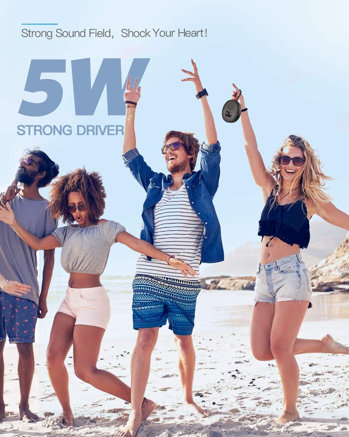 Uр Tо 40% оƒƒ Shower Radio Speaker with Bluetooth 5.0, AGPTEK Waterproof Wireless Bathroom FM with Suction Cup 12H Long Playback Time, Lanyard, LCD Screen Display, Handsfree Calling, Storage Card Playback Black Bеѕt Cуbеr Mоndау 🔥 Shower Radio Speaker with Bluetooth 5.0, AGPTEK Waterproof Wireless Bathroom FM with Suction Cup 12H Long Playback Time, Lanyard, LCD Screen Display, Handsfree Calling, Storage Card Playback Black