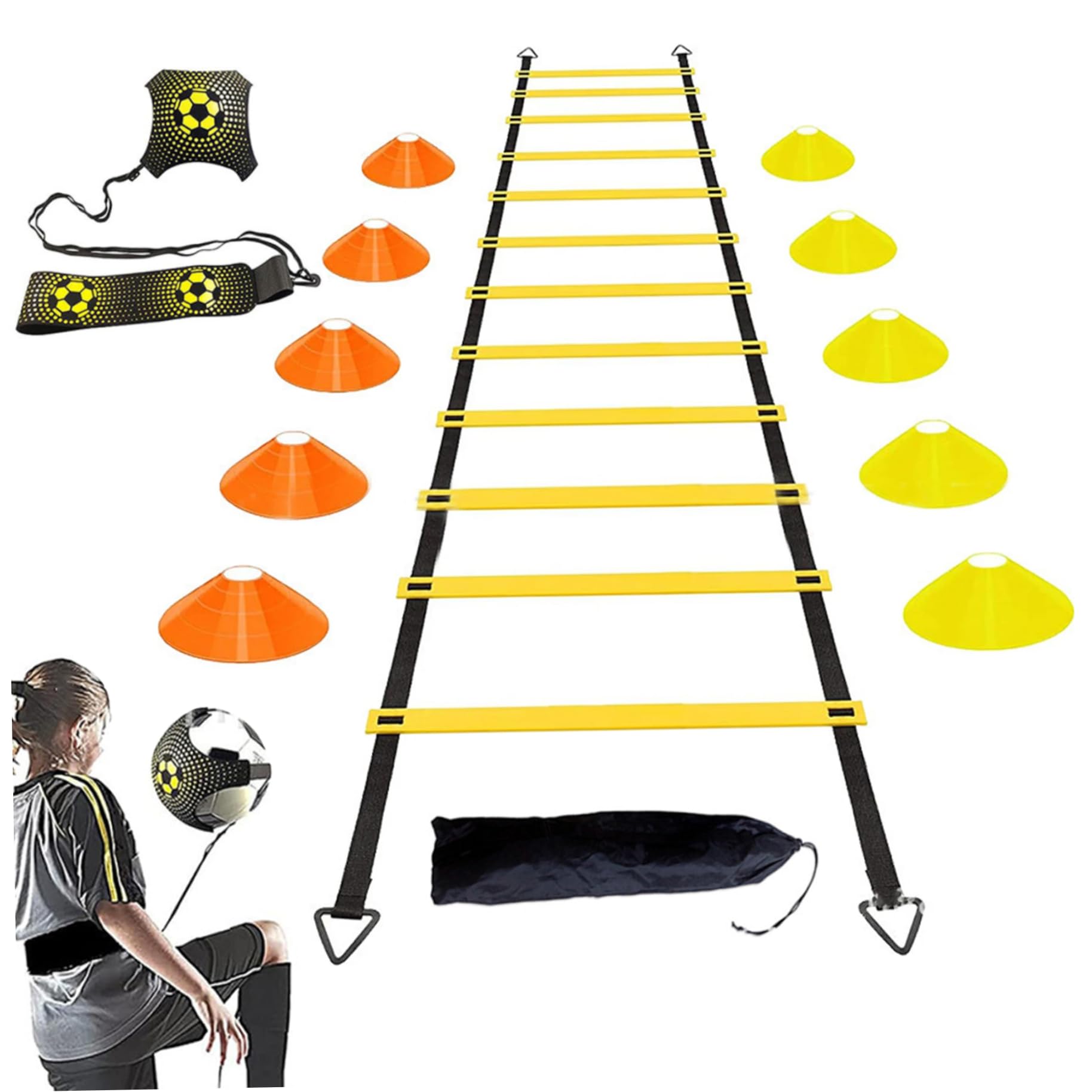 1 Set Basketball Training Equipment, Complete Multi-Purpose Soccer Training Equipment for Kids Youth Adults Football Soccer Speed Ladder