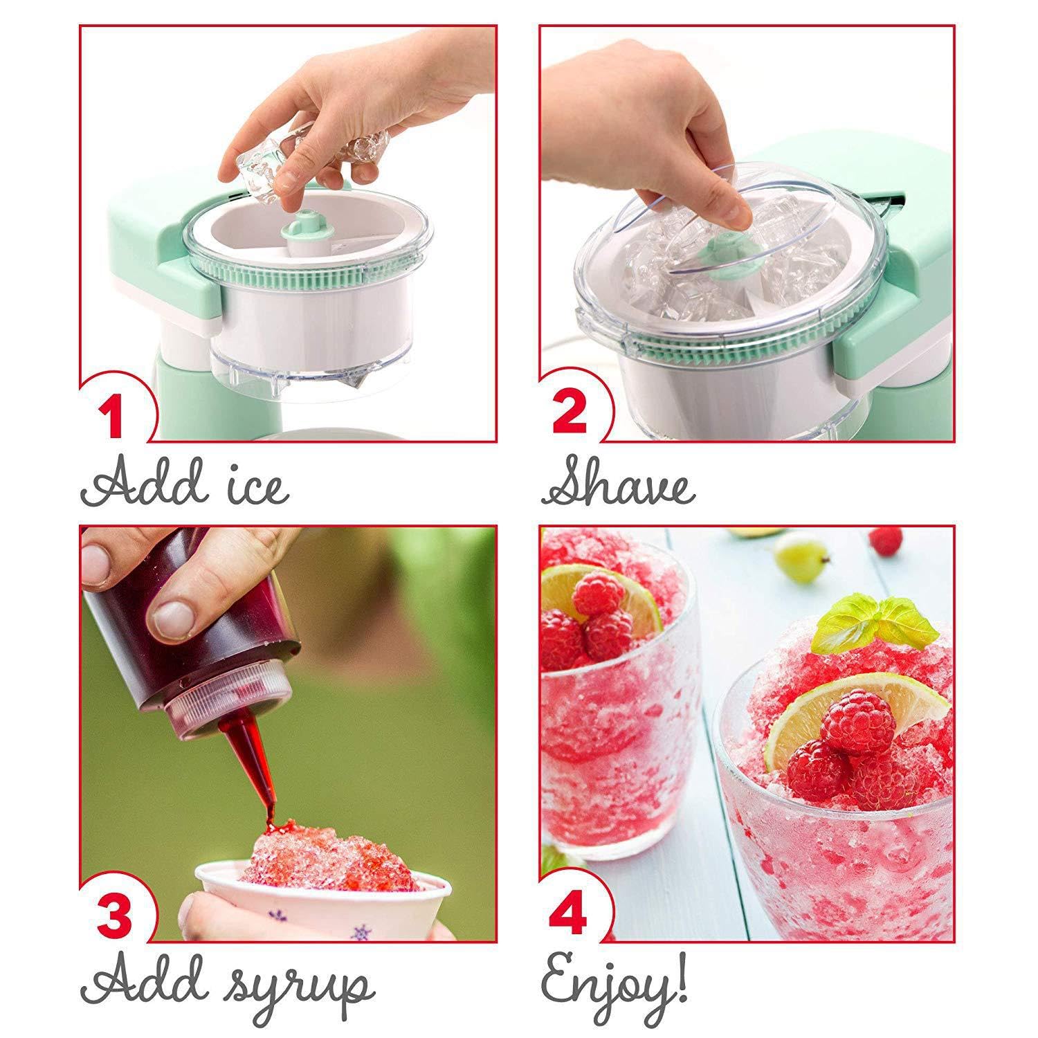 NCONCO Shaved Ice Maker Machine 500ml Ice Shaver DIY Küche Obst Softeis Maker Hausgemachte Eismaschine mit automatischem Rühren