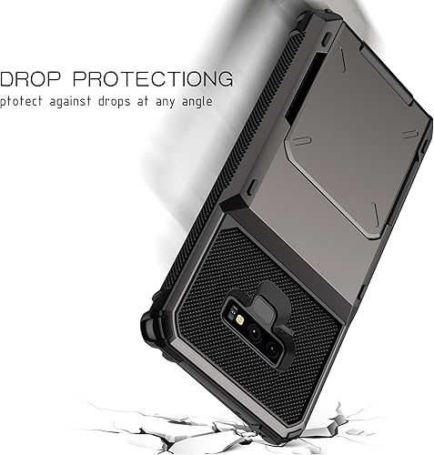 Miniatura 6 de Asuwish Funda de teléfono para Samsung Galaxy Note 9 con protector de pantalla de vidrio templado y ranura para tarjeta de crédito, funda protectora