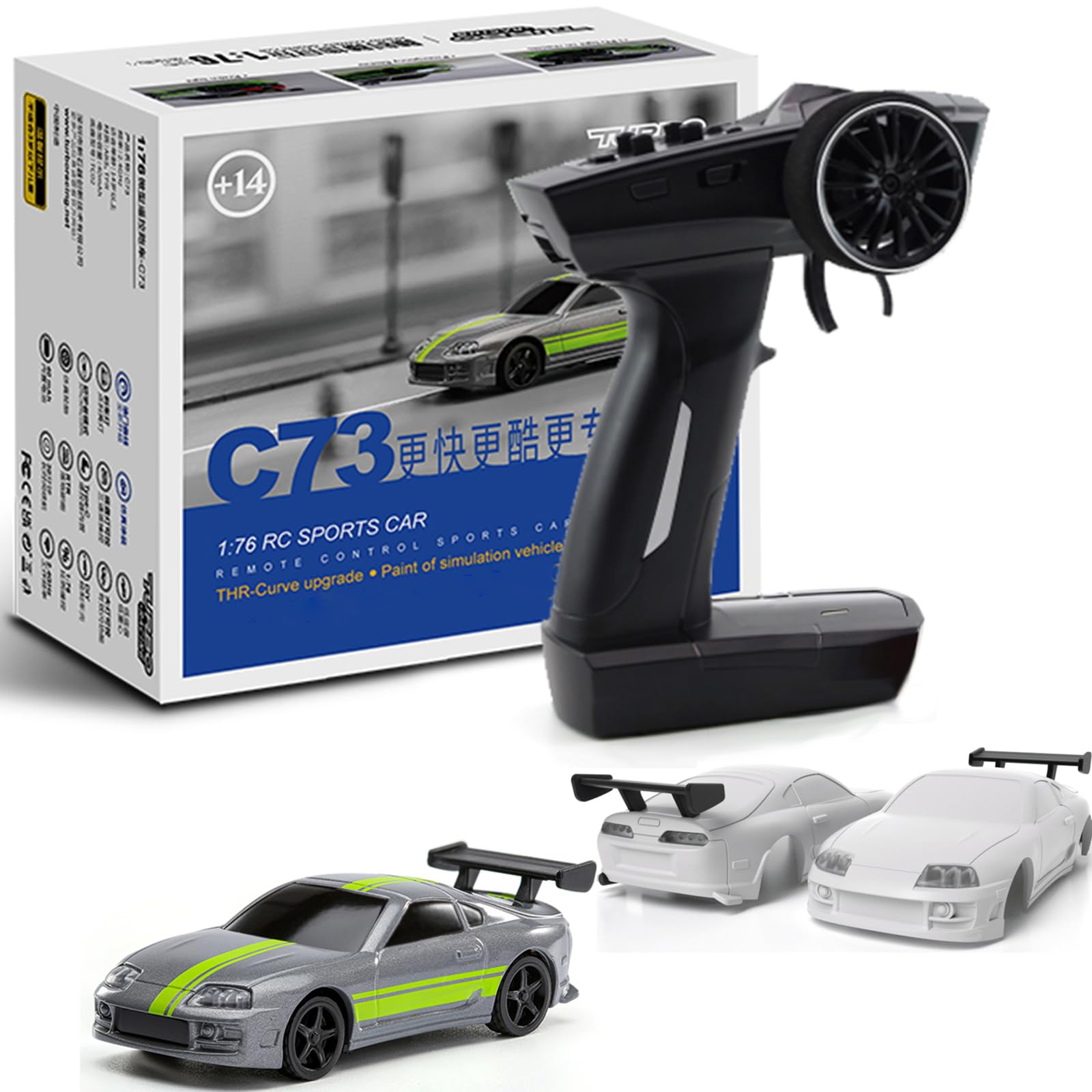 Amazon.co.jp: Turbo ミニリモコンカー 1/76 C73 ミニ RCカー、1/76