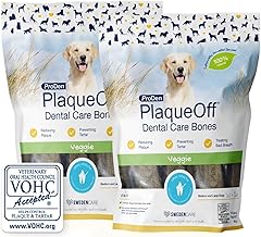 ProDen PlaqueOff 13 Dental Bones for Medium & Large Dogs, Tartar, Plaque & Bad Breath Remover, Improves Overall Oral Health - Veggi - Pack of 2