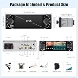 CAMECHO Autoradio 1 Din Wireless Carplay Android Auto Autoradio Bluetooth 5.2 con Telecamera Posteriore, 5,1 Pollici Schermo IPS Touchscreen HD on FM Link Controllo Volante + Connettori USB Tipo-C - 4