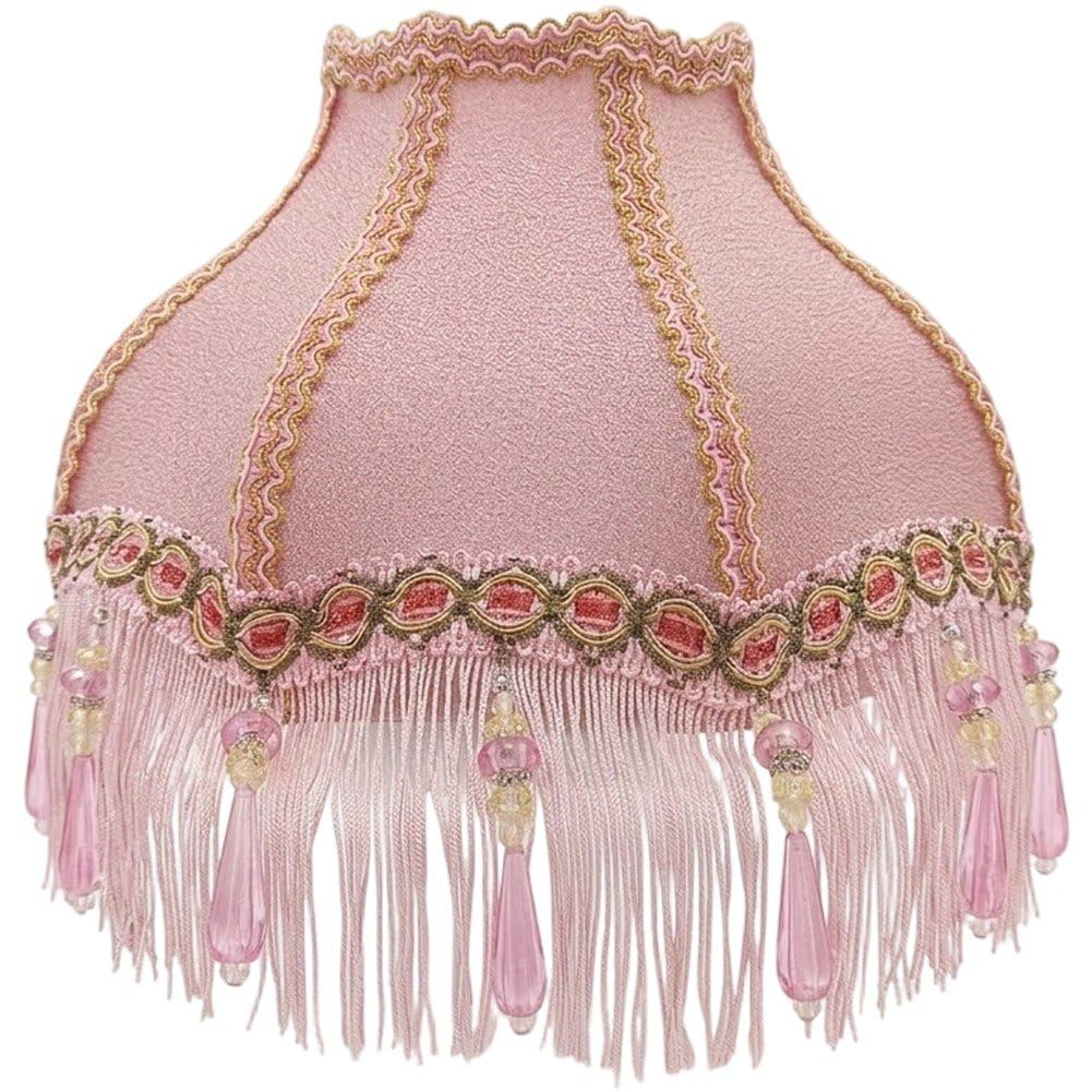 Victorian Fringe Lamp Shade Vintage Lampshade with Tassel Replacement Light Cover Lampshades for Table Floor Bedside Lamps