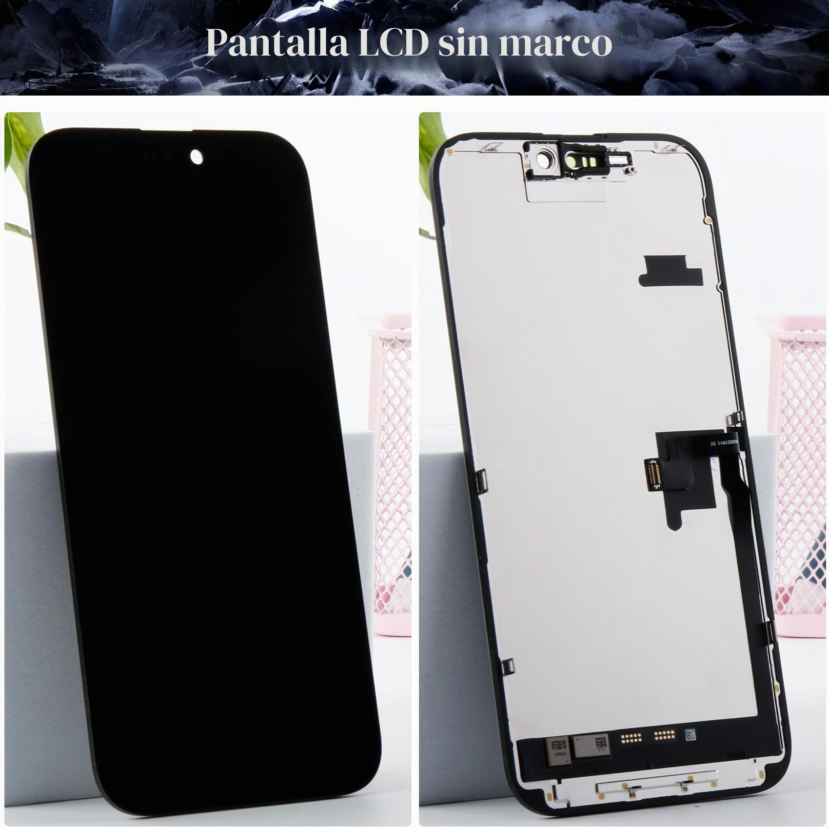 SRJTEK Incell - Pantalla LCD para iPhone 16 Pro Max para iPhone 16 Pro Max A3296, A3084, A3295, A3297, pantalla táctil digitalizadora (negro)