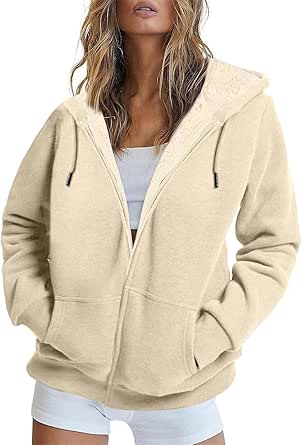 Sweat à Capuche Zippé Femme - Coupe Oversized, Polaire Douce - Style Y2K Décontracté - Parfait Pour L'automne Et L'hiver