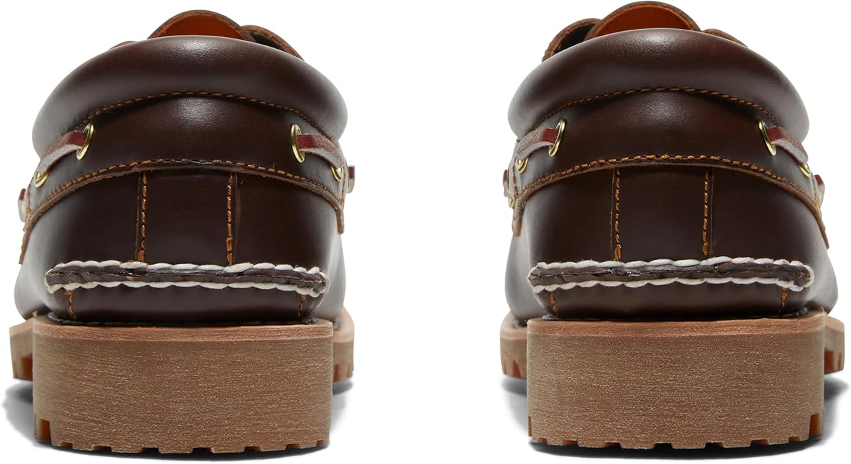Timberland Men's Authentic 3-Eye Lug Handsewn Boat Shoe, Brown, 14 M US