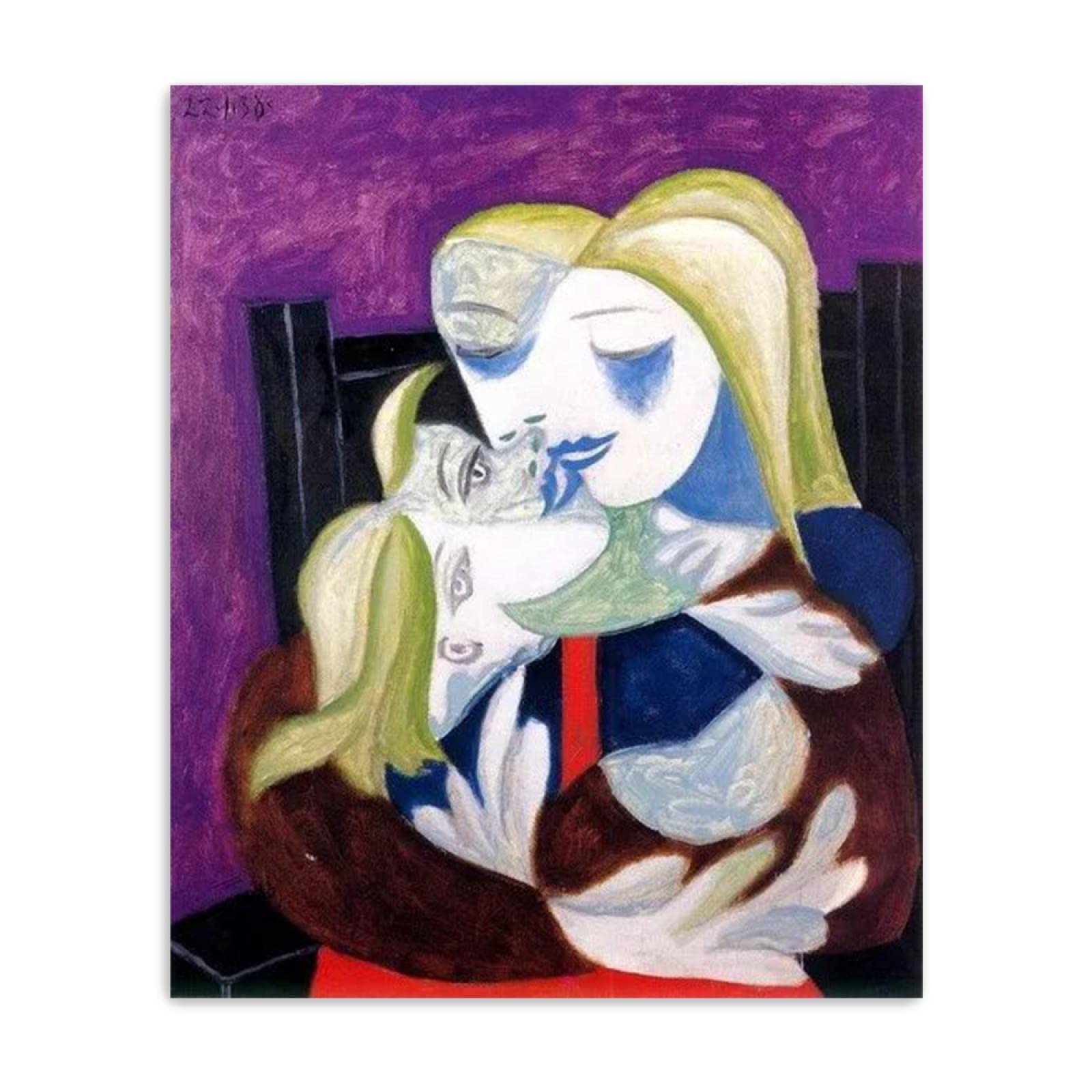JZSDGB 1938, Femme et enfant by Picasso Canvas Print wall art-Famous Canvas Wall Art Picasso Posters and Prints Reproductions-Abstract Picasso Paintings-Picasso Pictures 60x80cm(24x31in) Frameless