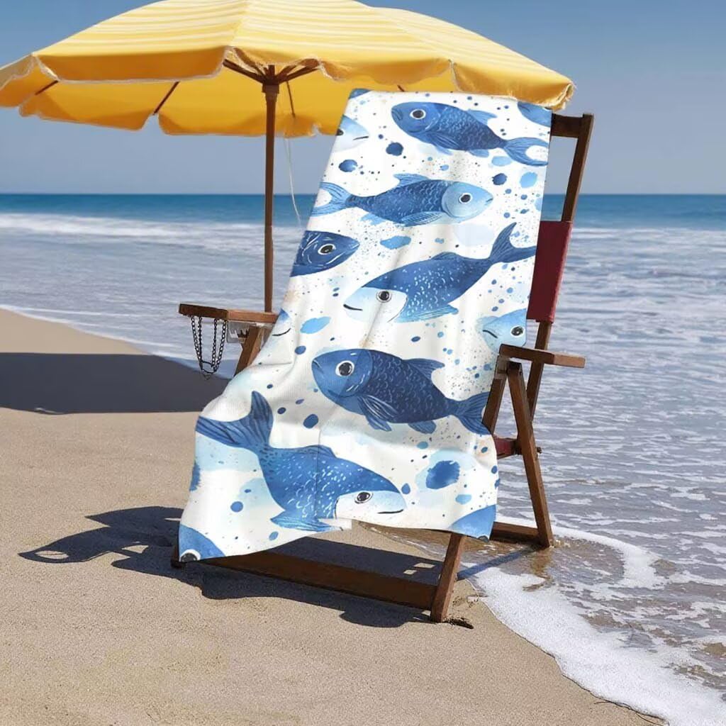Telo Mare XXL 220x100cm/35x70cm, 2 Set Telo Mare Microfibra Pescare Asciugamano Palestra Uomo, Antisabbia, Leggero, Asciugatura Rapida, Teli da Spiaggia Grandi Accessori per Camping Natation Yoga D-70