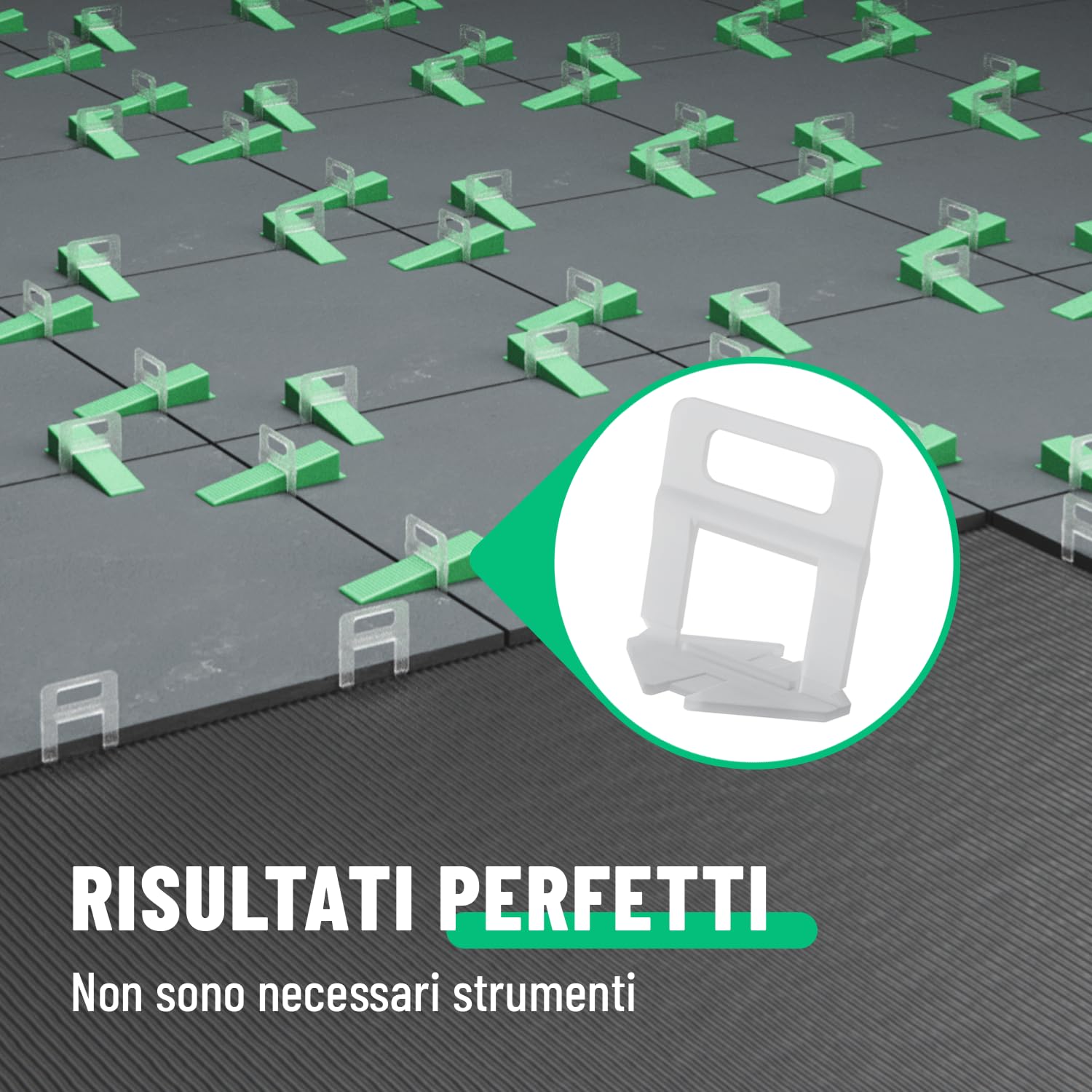greate 1000 Clips per Sistema di Livellamento piastrellisti 2mm - Ricarica per la Posa delle Piastrelle - distanziatori per piastrelle 2 mm, livellatori per piastrelle