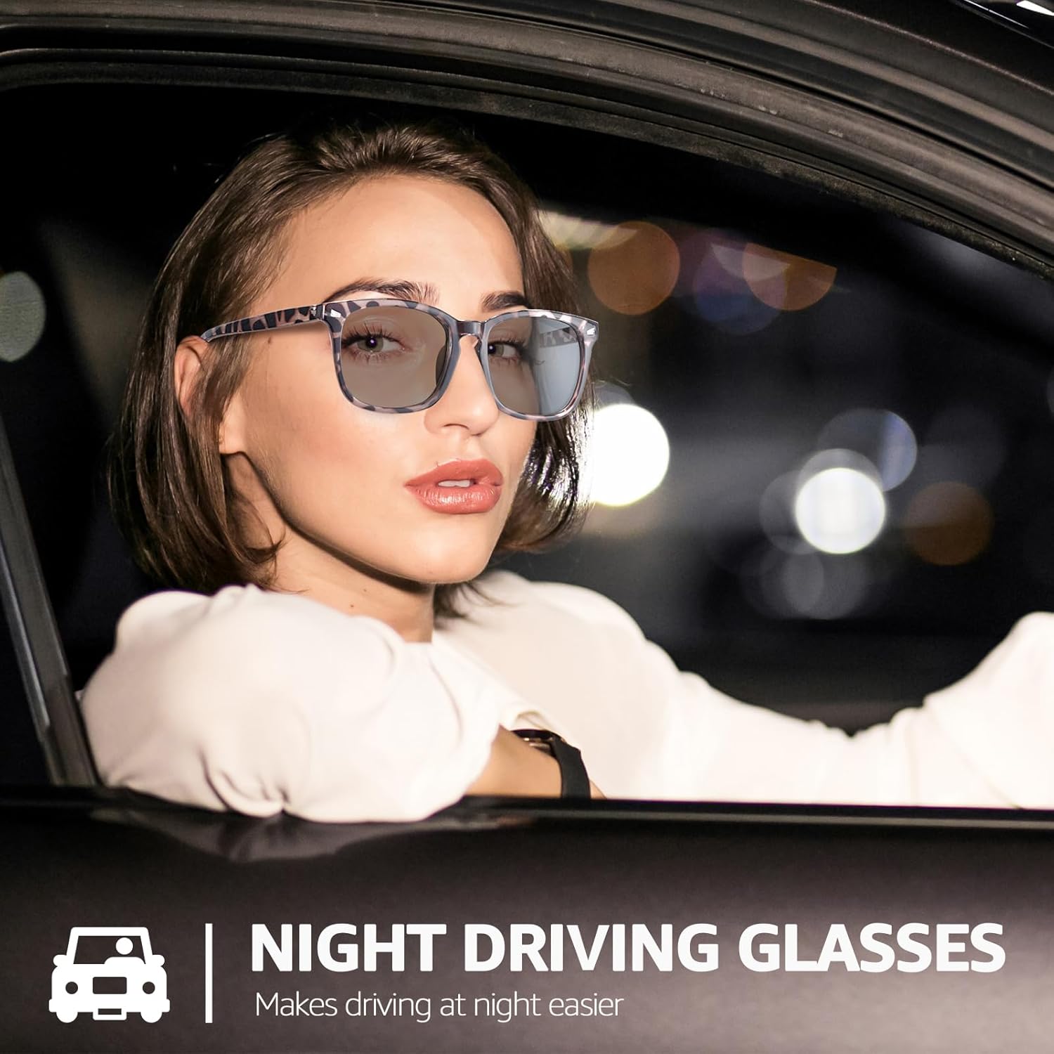 Classic Square Light Tinted Driving Glasses for Women Men Anti Glare Polarized Grey Lightly Tinted Sunglasses for Dawn/Dusk - Image 6