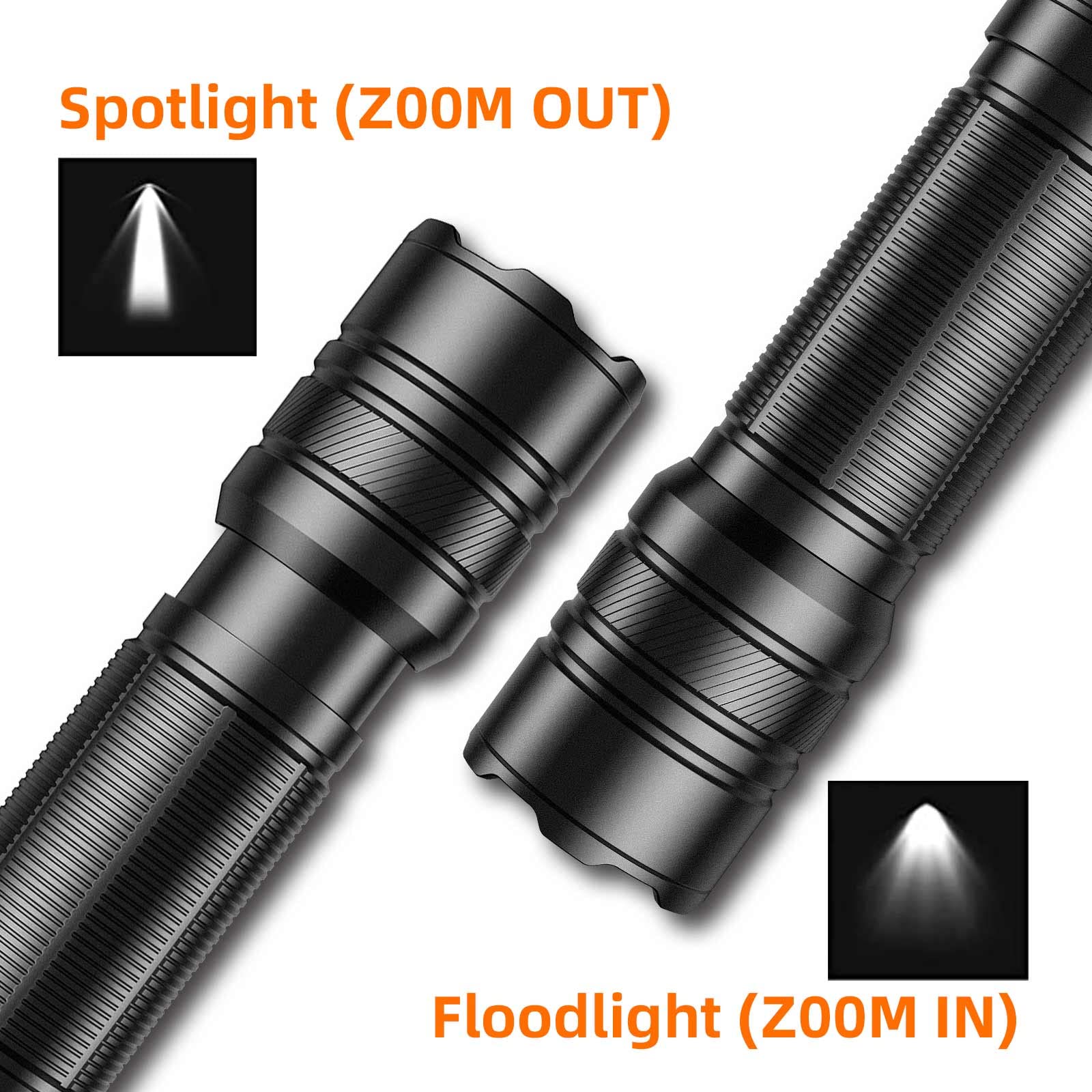 SuperFire Zoomable LED Flashlight – Rechargeable Or AAA, 5 Modes, IP44 Waterproof - View #2