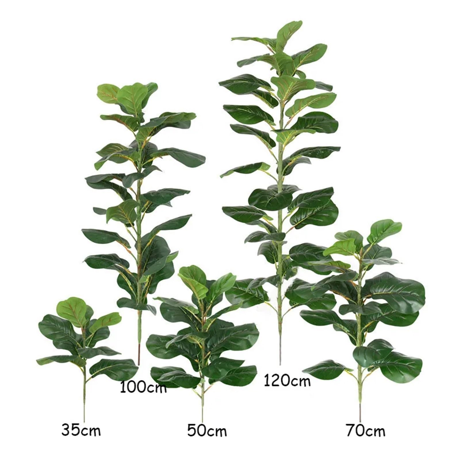 Künstliche Tannenzweige 150 cm großer tropischer Baum, künstliche Ficus Lyrata-Pflanze, Zweige, Kunststoff, Blätter for Home Office Shop Decor(70cm)