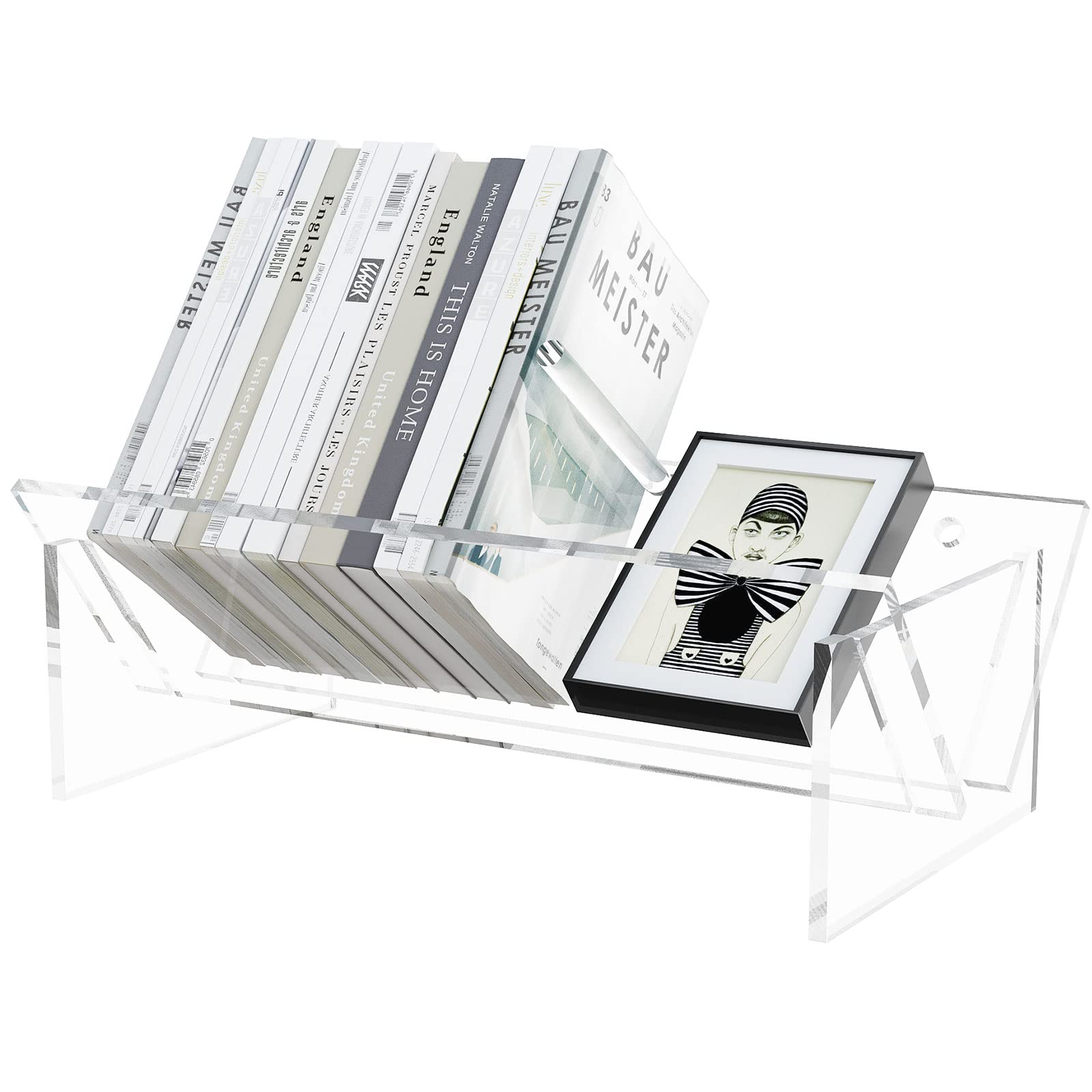 Buy RekRang Acrylic Desktop Bookshelf,Clear Mini Tilted Desktop