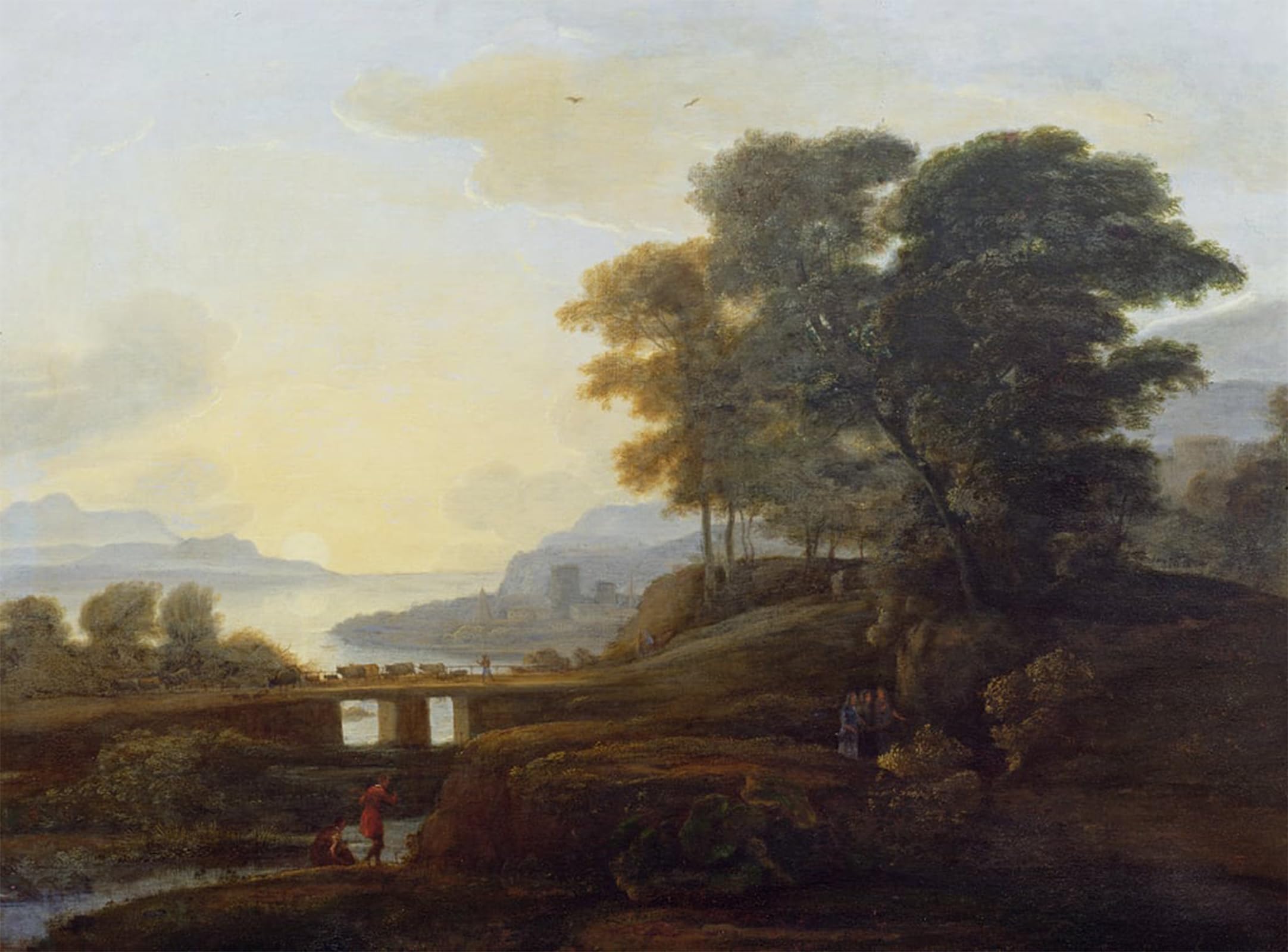 Peinture murale Claude Lorrain pour habiller un grand mur vide de salon - 5