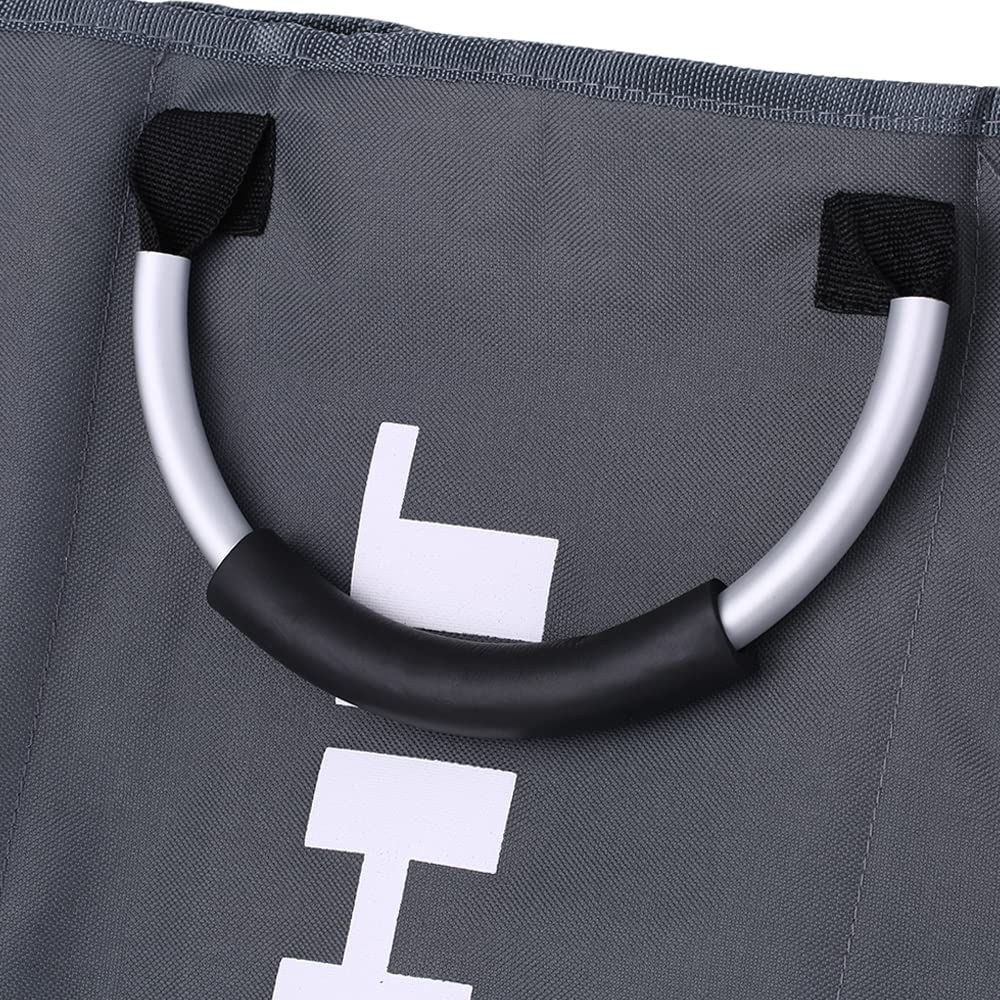 Matybobe Laundry Baskets Oxford - Cesto portabiancheria a 3 scomparti, con manici in alluminio