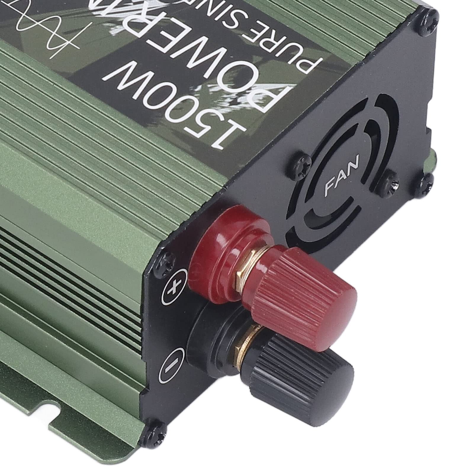 Przetwornica Czystej Fali Sinusoidalnej o Mocy 1500 W Stop Aluminium DC12V Do AC220V Falownik Samochodowy na energię słoneczną Rzeczywista Moc Wentylatora Chłodzącego o Mocy 600 W