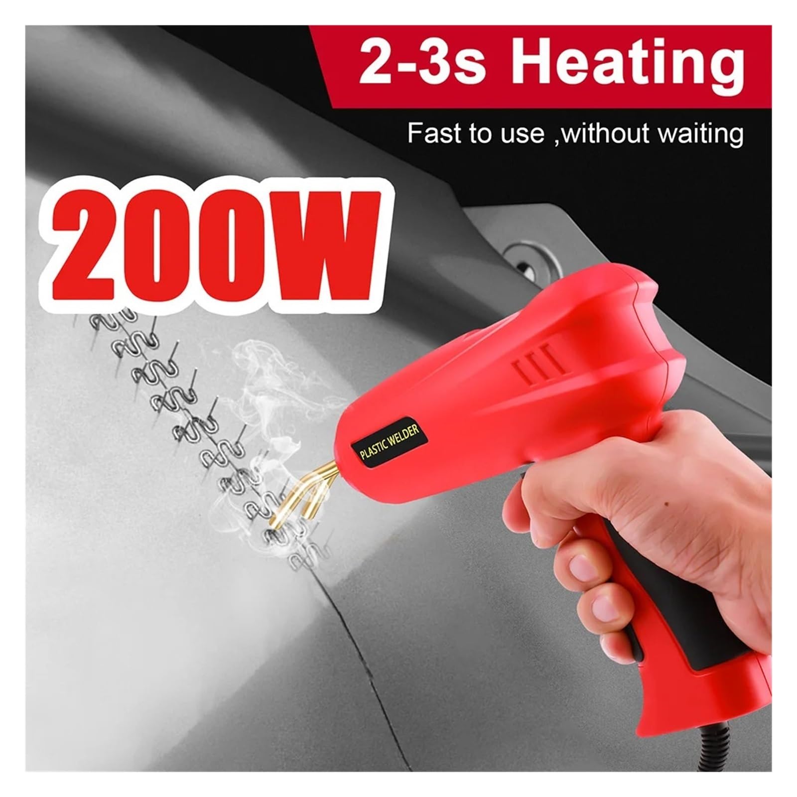 200W Gorący Zszywacz Spawacz Tworzyw Sztucznych Opalarka Spawarka Tworzyw Sztucznych Lutownica Zszywki Spawanie Elektryczne Narzędzia Do Naprawy Zderzaka Samochodu Mocny(Red 400Pcs)
