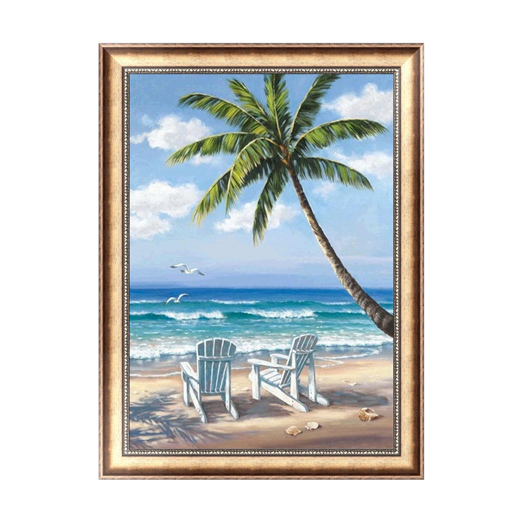 DIY 5D Sea View Diamond Painting Kit Beach Scenery Embroidery Cross Stitch Educational Toy Home Wall Decor