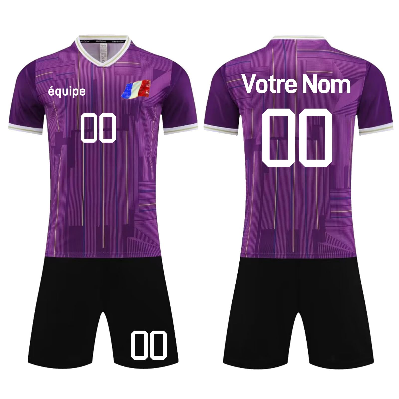 Maillot Equipe de France Football 2024 Maillot de Foot Personnalisable Enfant Homme Personnalisé avec Nom Numéro L'équipe Le Logo Maillot Foot France Tenue Sport