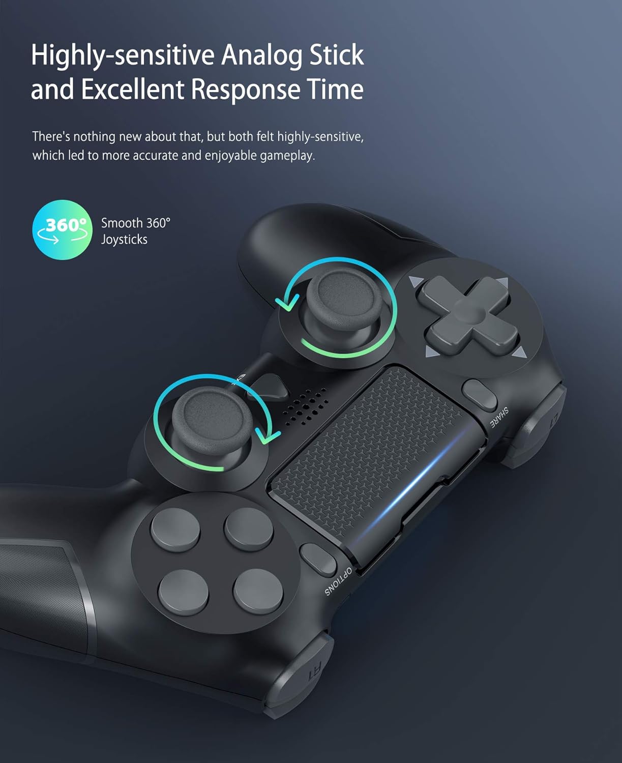 Up To 40% OFF YCCTEAM Wireless Controller Compatible with PS4, Wireless PS4 Controller with Built-in 1000mAh Rechargeable Battery, Gyro and Speaker Compatible with PS4/Slim/Pro Console