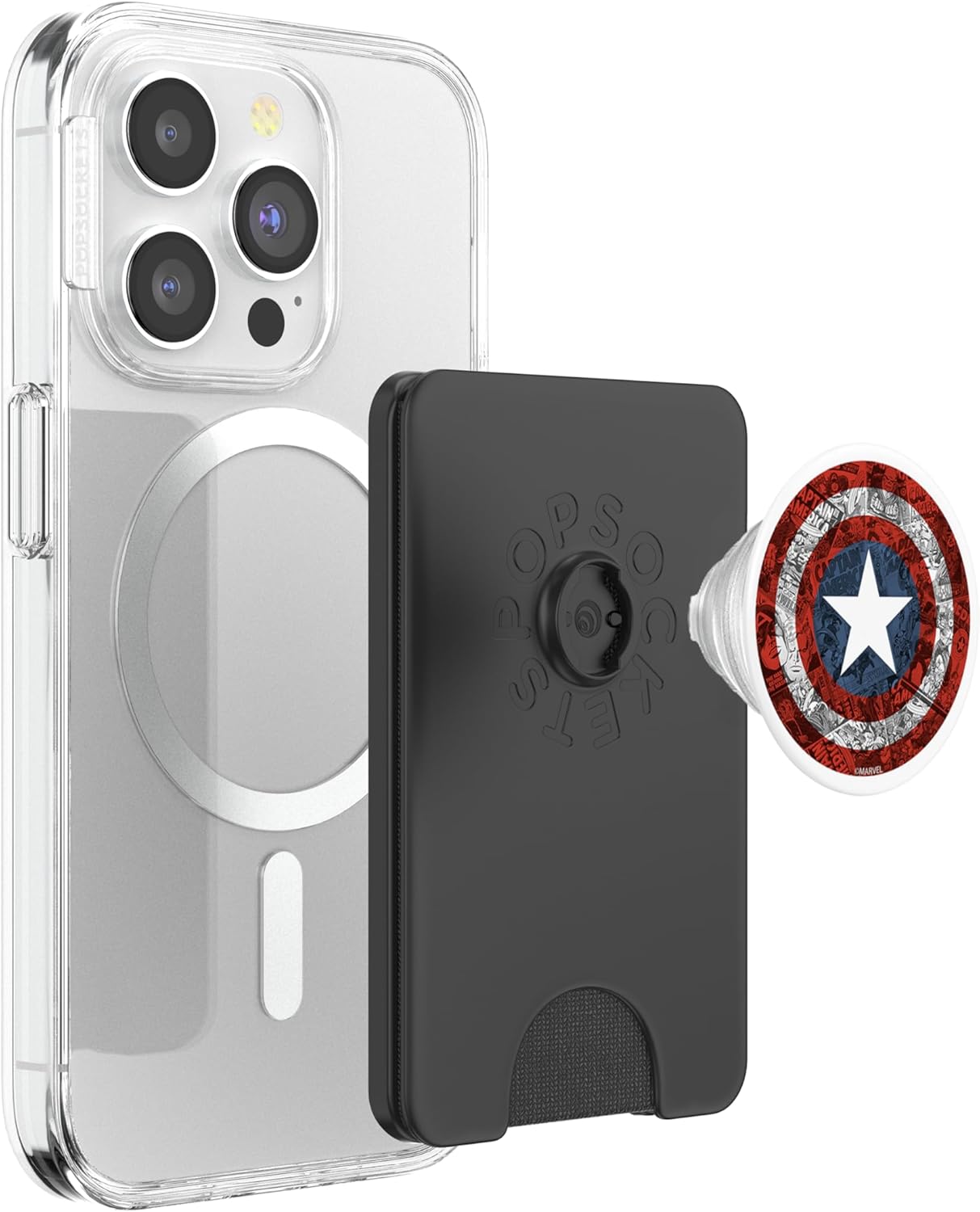 Marvel Captain America Shield Build Up Fill Collage PopSockets PopWallet for MagSafe