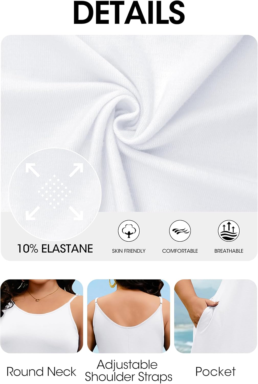 FANDEE Summer Dresses for Women Sleeveless Beach Casual Dress Women's Strap Sun Dress - Image 6