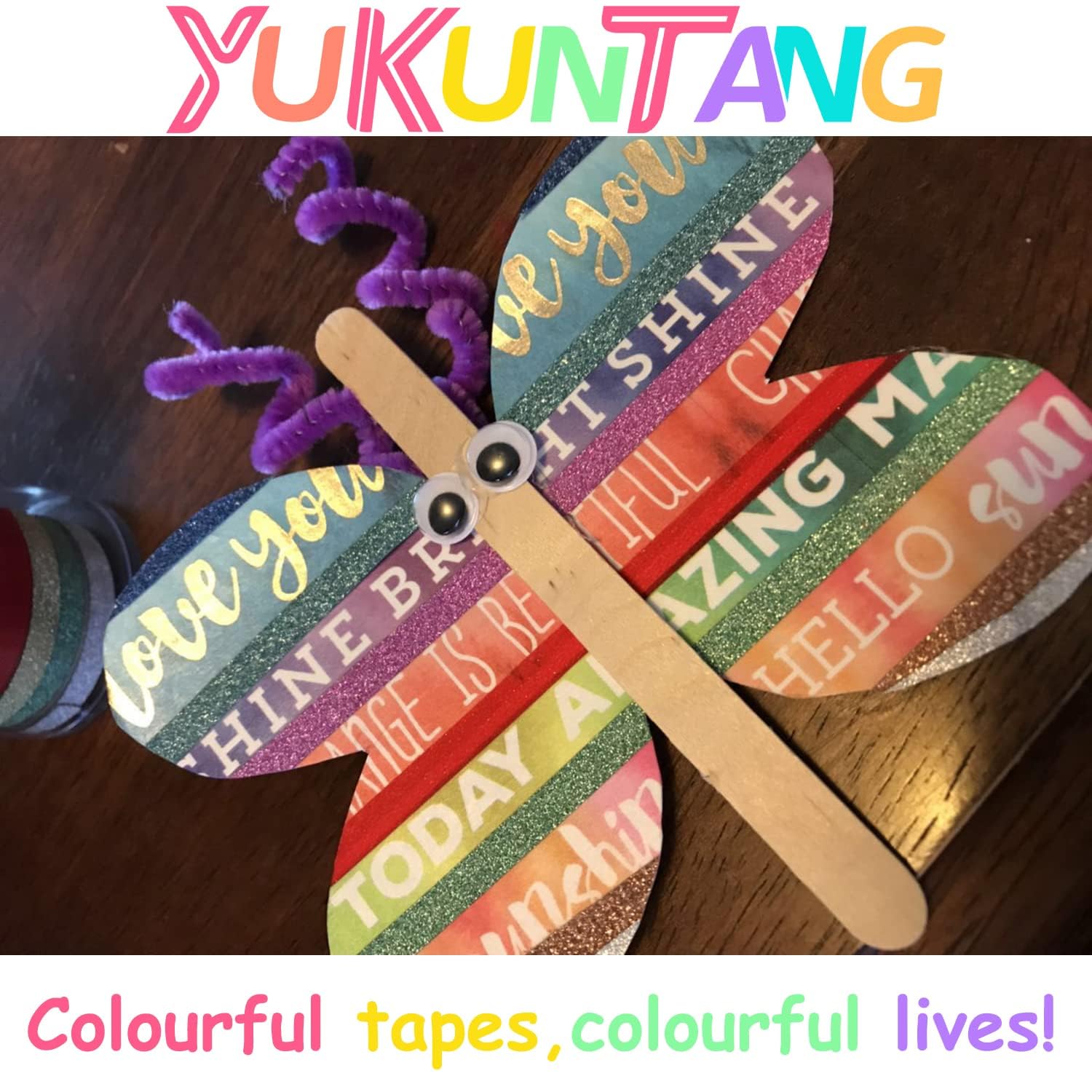 YUKUNTANG 24 rolki brokatowej taśmy Washi, 3 mm x 120 m, błyszcząca metaliczna folia do majsterkowania, scrapbookingu, do pakowania prezentów