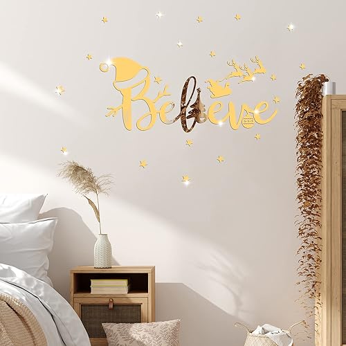 Miniatura 6 de Calcomanía de pared de Navidad con espejo acrílico, muñeco de nieve, autoadhesiva, para ventana, calcomanía decorativa para ventana, calcomanías de