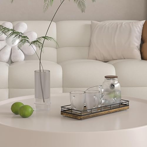 Miniatura 3 de Bandeja de jabón de cocina de granja, bandeja dispensadora de jabón de madera de 11 pulgadas, soporte para cepillos, organizador de especias y