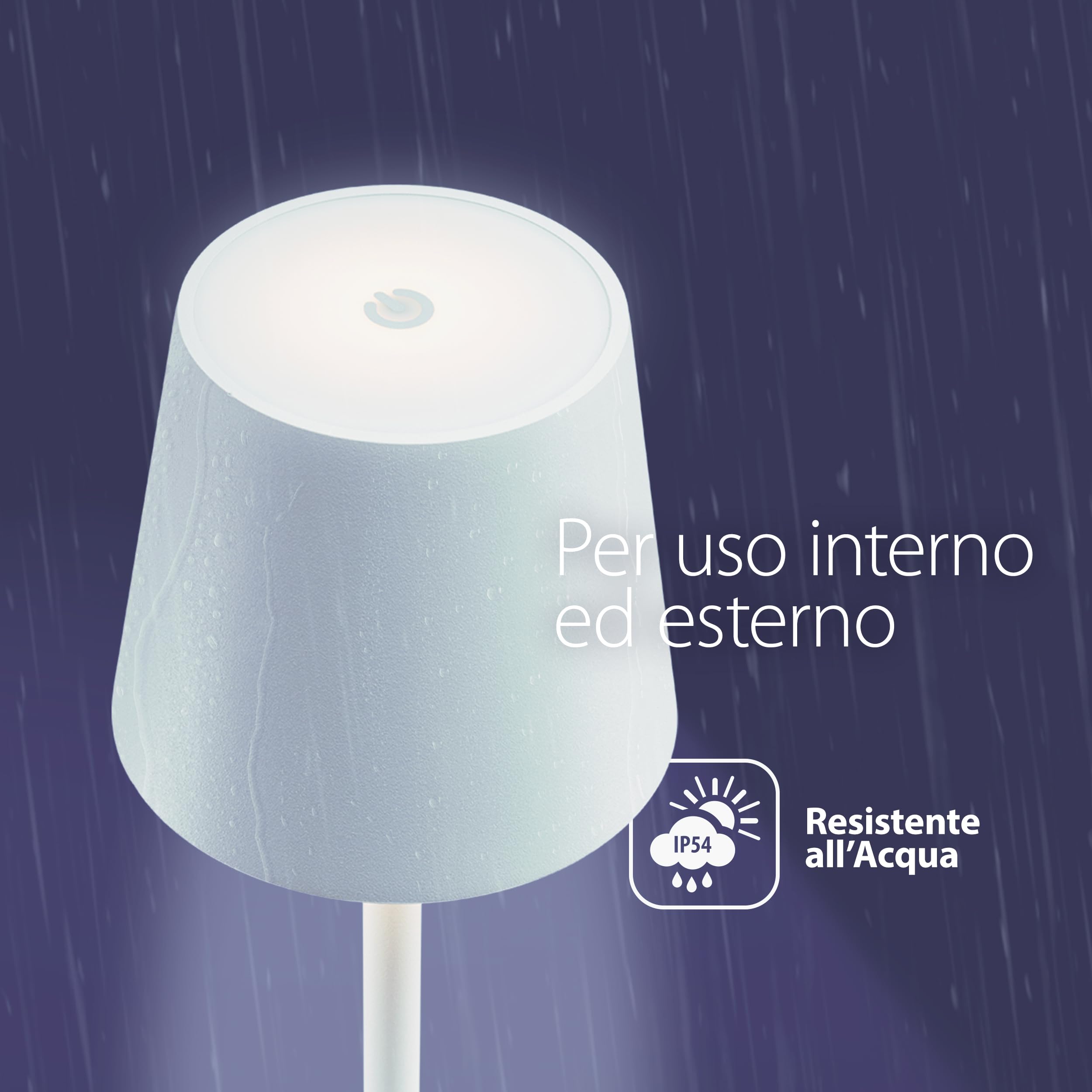 SECURIT - Lampada Da Tavolo LED Feline - Senza Fili - Colore Bianco | Ricarica USB Magnetica - Luce Regolabile - Batteria 5200mAh - IP54