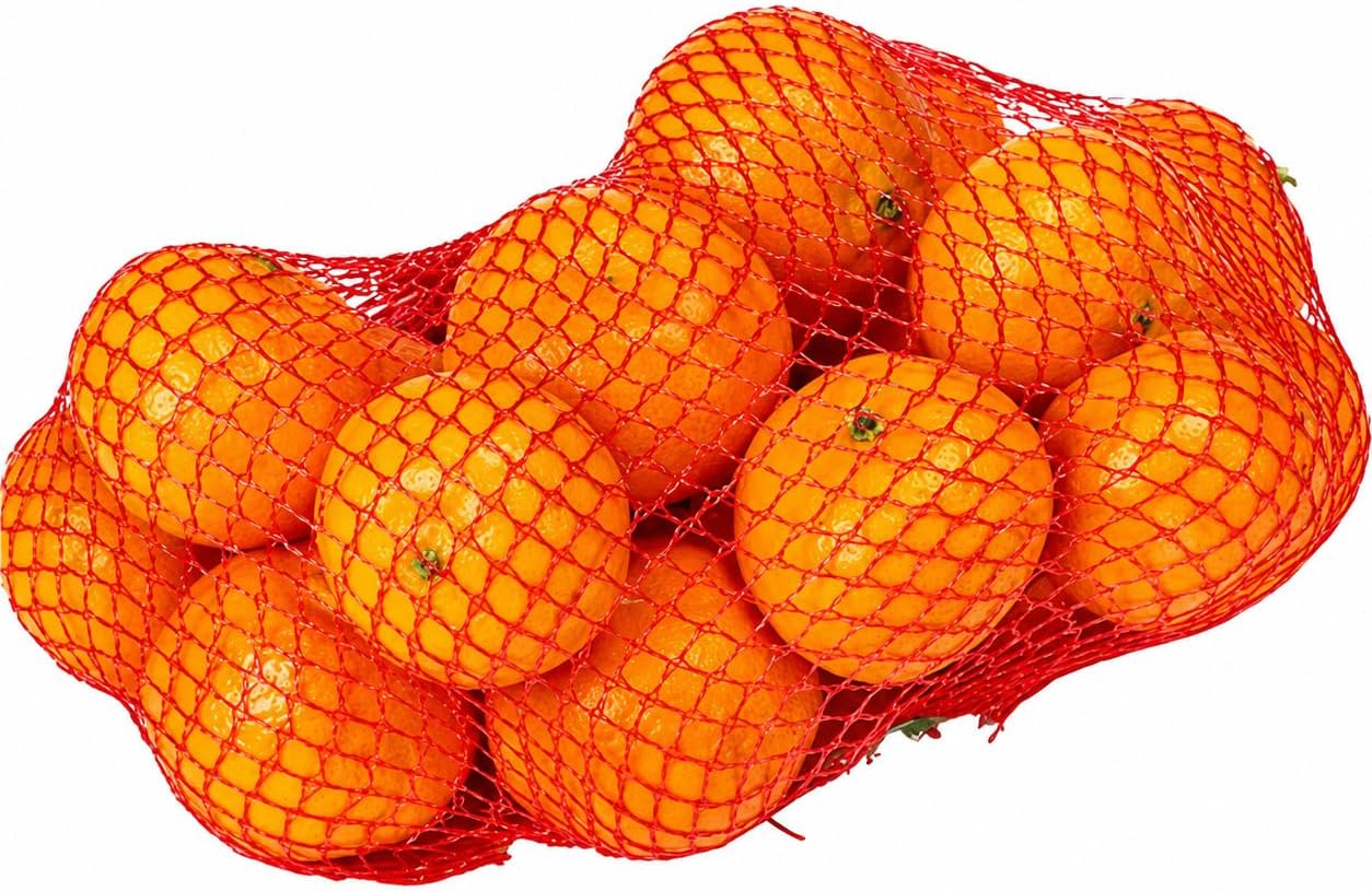 100 pcs Red Net Mesh Bags 25", for Produce, Vegetables, Seafood | Reusable Netting, Farmstand, Grocery Store Mesh Net with Card